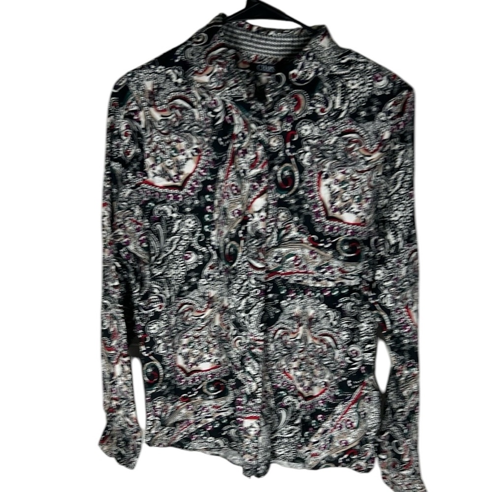 Chaps Multicolor Paisley Button Down Shirt Size L